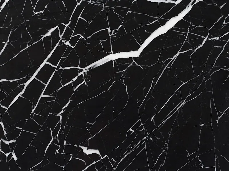 Mármore Nero Marquina polido, preto com veios brancos